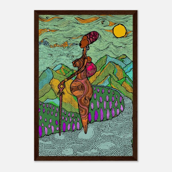 Journey-bilde med ramme i mørkt tre, 30 × 45 cm