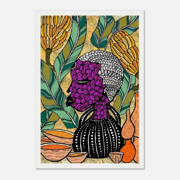 Banana framed print in a white frame, 30 × 45 cm, not assembled