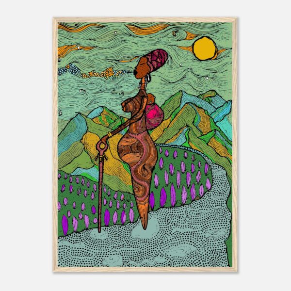 Journey-bilde med ramme i naturfarget tre, 50 × 70 cm