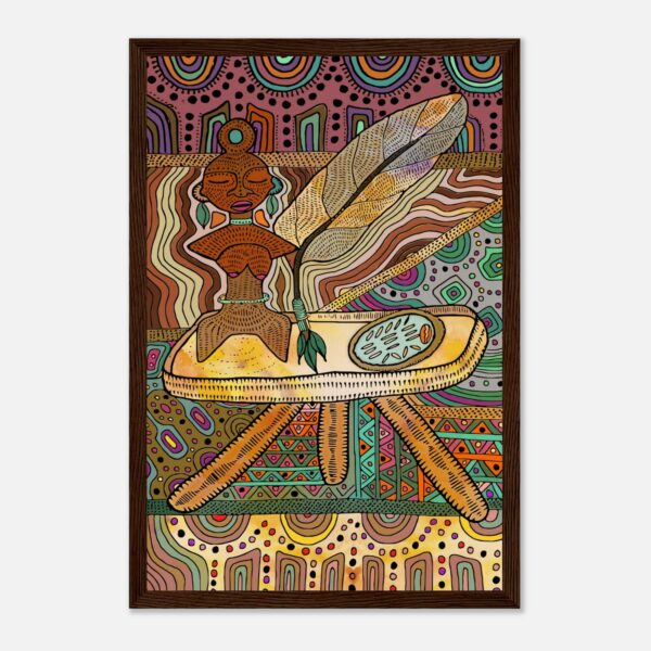Guide-bilde med ramme i mørkt tre, 30 × 45 cm