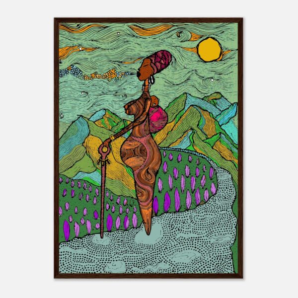 Journey-bilde med ramme i mørkt tre, 50 × 70 cm